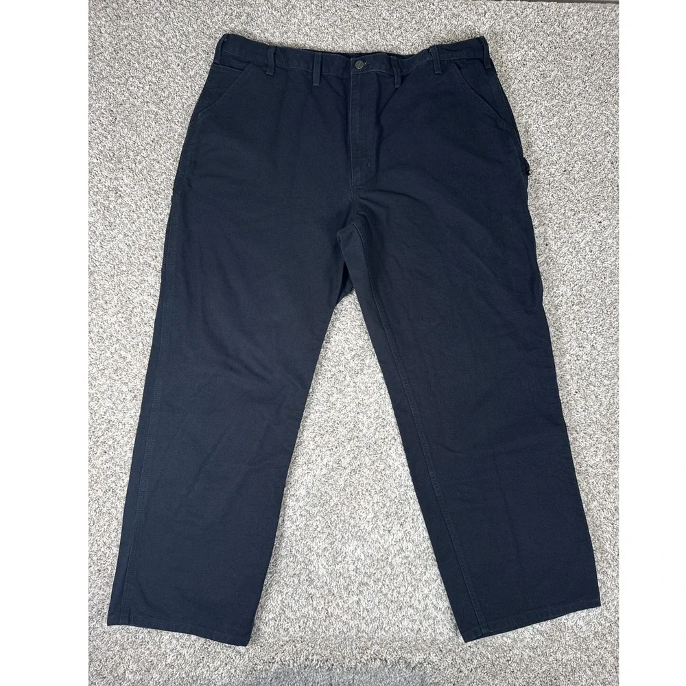 Carhartt Pants Mens 44x32 Black Loose Fit Canvas Carpenter Utility B11‎ BLK Work
